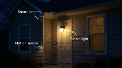 Smart home with motion sensor and automated porch light activated at twilight