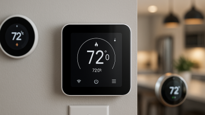 Modern Tuya smart thermostat mounted on a wall with digital display showing room temperature