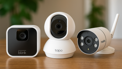 Three smart security cameras from different brands compatible with Tuya Smart Life displayed together