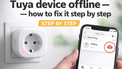 Tuya smart plug offline issue shown on smartphone near home router